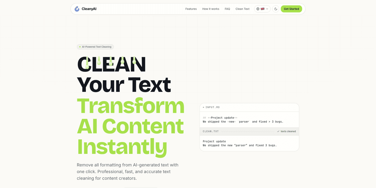CleanyAI - Text Tool