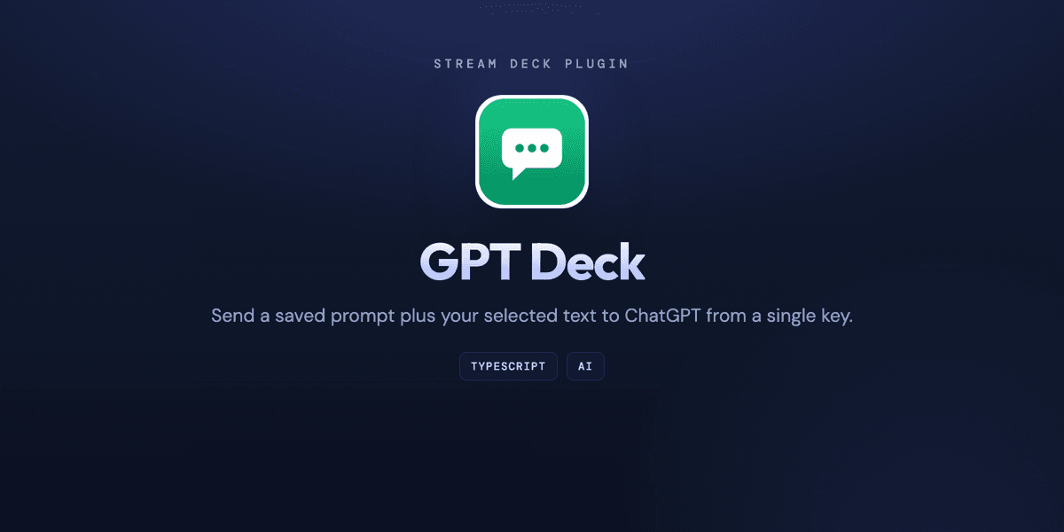 GPT Deck - Stream Deck Plugin