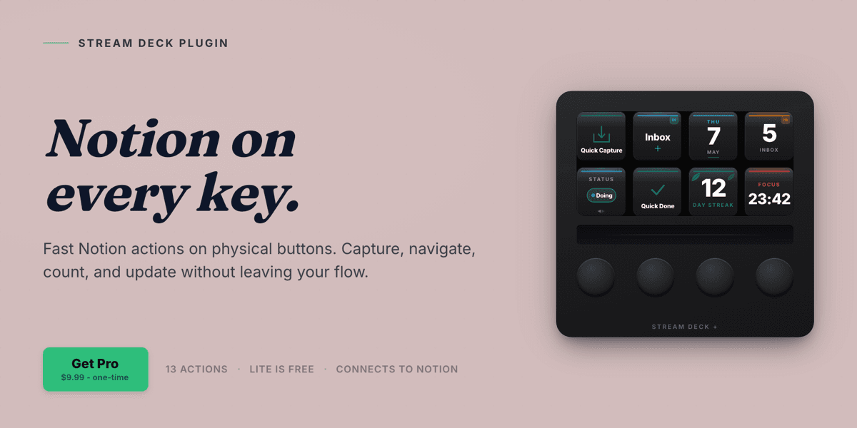 Notion Deck - Stream Deck Plugin
